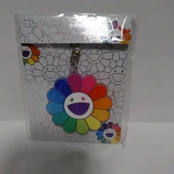 무라카미 다카시 플라워 러버 키링 (클리어 레인보우 & 화이트)