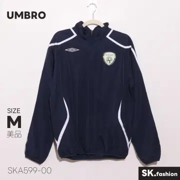 새상품급 UMBRO 아우터 배색 라인 메쉬 안감 자수 하프 지퍼