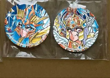 세인트 세이야 해황재기 해황 포세이돈 & 해마녀 소렌토 캔뱃지 2개 세트