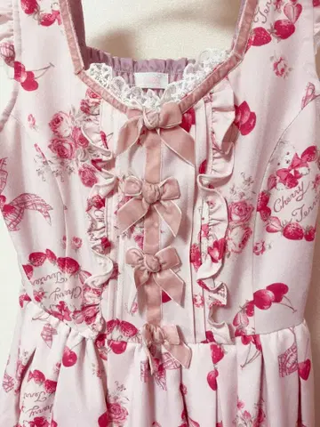 LIZLISA 테리아 체리 점프 스커트 핑크