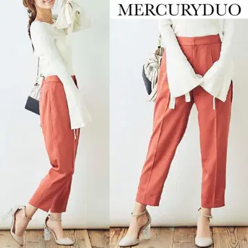 머큐리 듀오 턱 테이퍼드 앵클 팬츠 오렌지