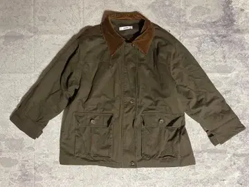 HANNE 앙 옷깃 코듀로이 헌팅 자켓 카키 충전솜 퀼팅