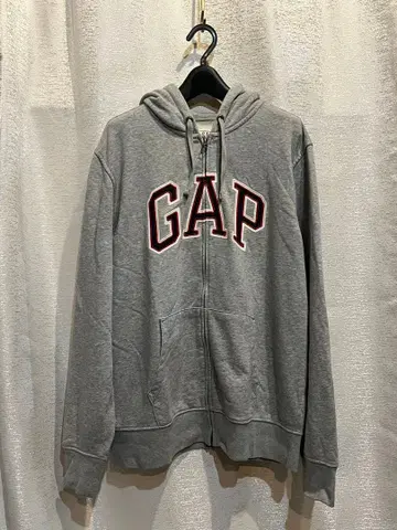 GAP 그레이 스테디셀러 지퍼 후드티 L 사이즈