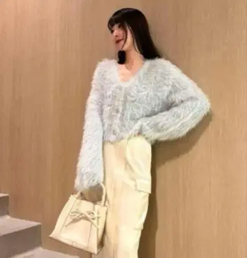 FRAY I.D 필름 샤기 니트 가디건