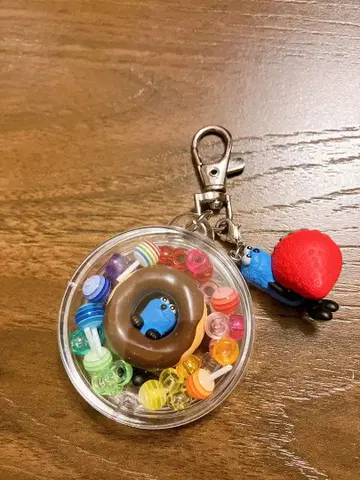 퍼펫 순순 도넛 키링 컬러풀 비즈 & 츄파춥스 1점