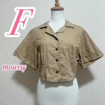 moussy 마우지 베이지 브라운 레이스업 자켓 반팔 F
