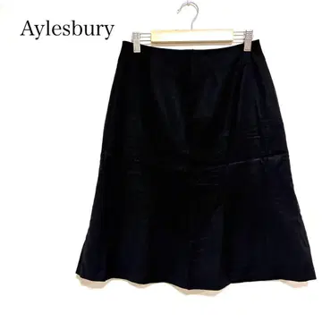 앨리스버리 블랙 플레어 스커트 고급 출퇴근 오피스 무릎 기장 S 사이즈