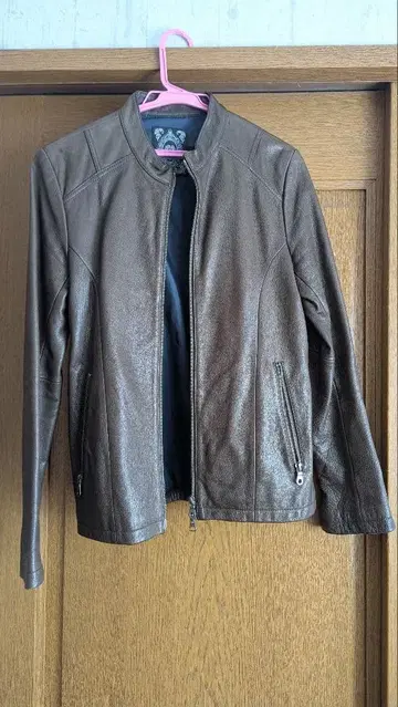 브라운 가죽 자켓 슬림핏