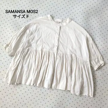 [새상품급] 사만사 모스모스 노카라 아이보리 블라우스 F