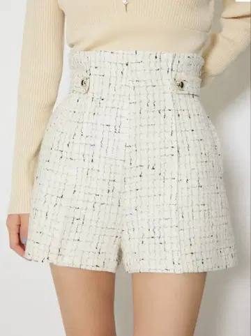 rienda 하이웨스트 트위드 숏팬츠