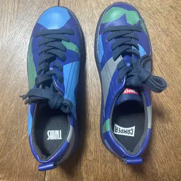 CAMPER TWINS 네이비 스니커즈 올 패턴 트윈즈