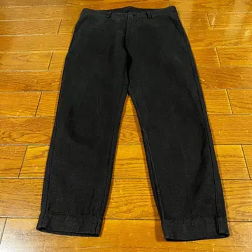 고쉬 린넨 테이퍼드 팬츠 블랙 드로스트링 팬츠 M