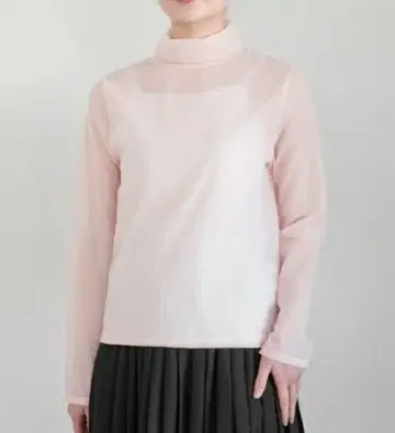 뷔르데사봉 슈와슈와 하이넥 풀오버 핑크