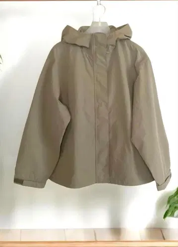 무인양품 발수 UV컷 포켓터블 후드 자켓 그레이쉬 브라운 XL