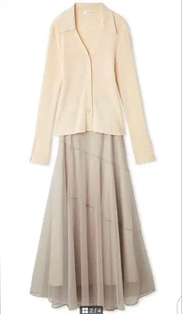 FRAY I.D 오픈 카라 폴로 세트 원피스