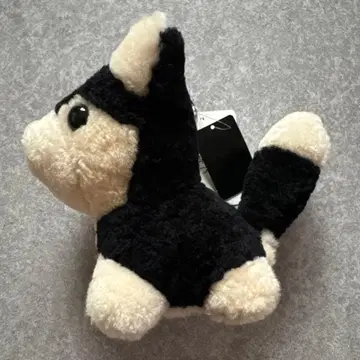 양모 무스탕 개 블랙 시바견 강아지 봉제 인형
