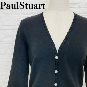 Paul Stuart 가디건 블랙 레이스 트리밍 [ 033 ]
