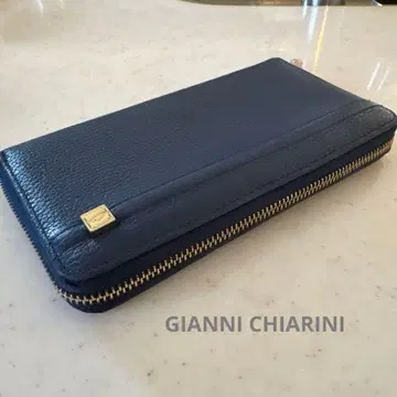 GIANNI CHIARINI 네이비 가죽 장지갑