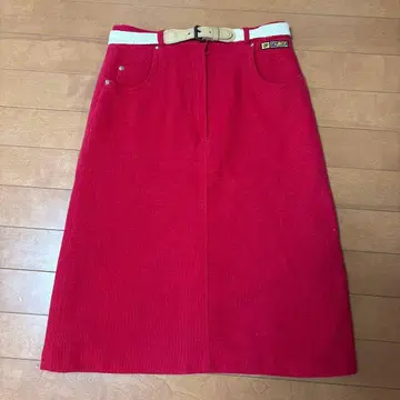 1980년대 빈티지 타이트 스커트 레드