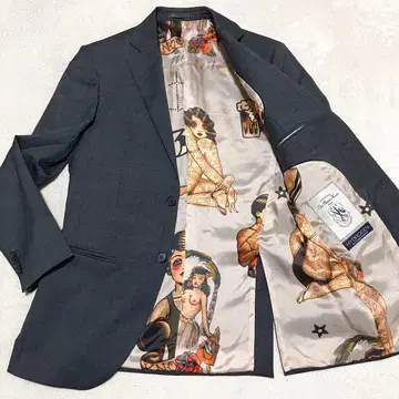 레어 하이드로겐 루이지 비앙키 만토바 테일러드 자켓 안감 올 패턴 L