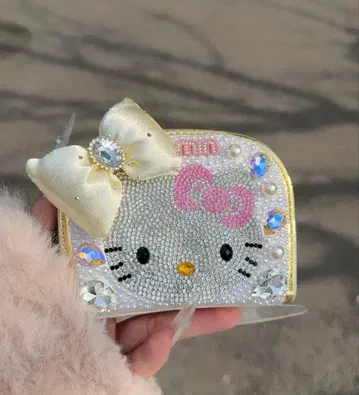 키티 카드 케이스 반짝반짝 갸루 리본 지갑