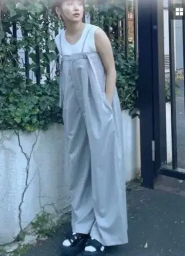 MURUA 올인원 살로펫 와이드 팬츠 캐주얼 그레이