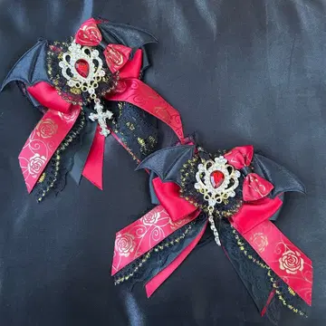 킹블 리본 응원봉 리본 빨간색 x 블랙 니지산지 쿠츠하