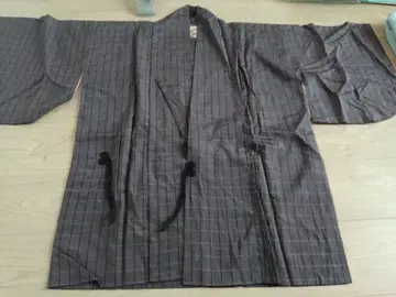 기모노 겉옷 여성용 브라운 계열 체크 무늬 얇은 소재 기모노 리메이크