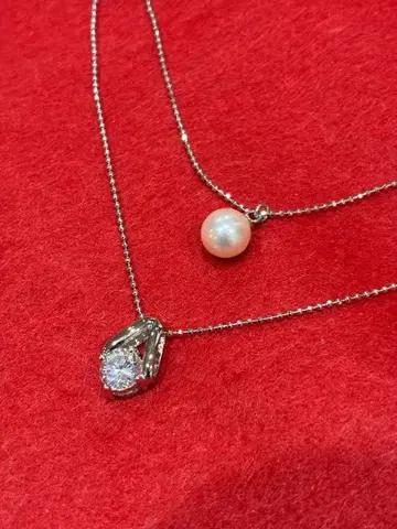 진주 펄 2단 목걸이
