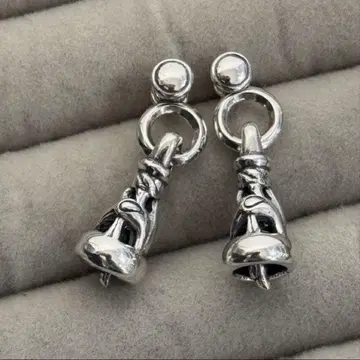 양쪽 귀걸이 실버 925 벨 귀걸이 드롭 귀걸이 크레인 벨 귀걸이