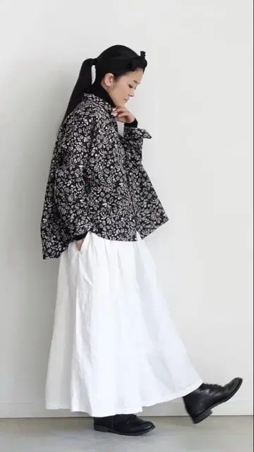 이치 앤티크스 린넨 빈티지 플라워 프린트 셔츠