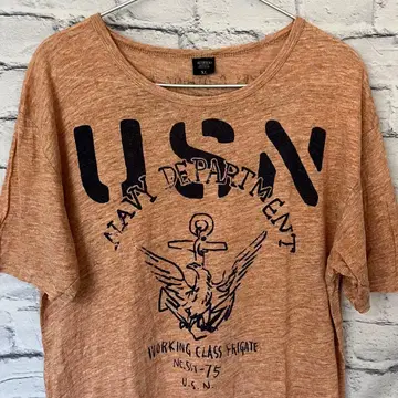 아비렉스 AVIREX 린넨 소재 밀리터리 반팔 T셔츠 XL 사이즈 중고