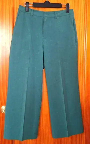 컨디션 최상 비쓰리 샌디 와이드 크롭 34 그린