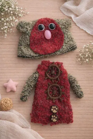 브라이스 아이시돌 아웃핏 올빼미 모티브 원피스 모자