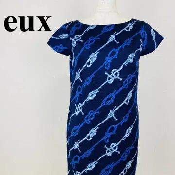M.deux 엠두 로프 패턴 원피스 네이비 M 1118-B