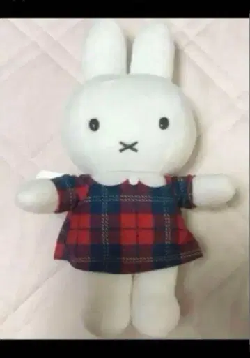 레어 단종 미피 체크 봉제 인형