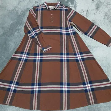 BEAMS BOY 빅 타탄 체크 패턴 롱 원피스 [새상품급] 면 100%