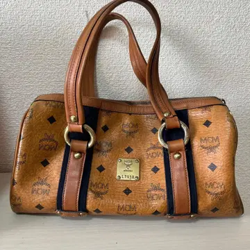 MCM 로고 프린트 토트백 브라운