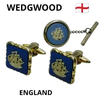 [ 웨지우드 ] 새상품급 [ 한눈에 웨지우드 ] 커프스링크 넥타이핀 세트