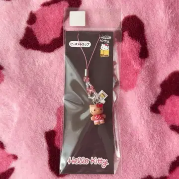 미개봉 새상품 헬로키티전 일광화상 키티 비즈 끈 스트랩 익명 배송