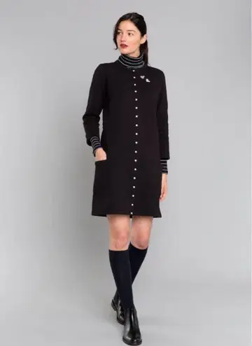 아네스베 롱 가디건 원피스 프레션 골드 버튼