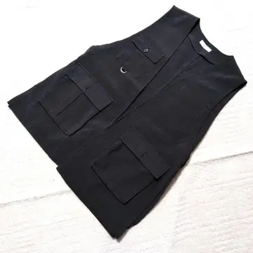 PAGEBOY 페이지 보이 사이드 오픈 밀리터리 베스트 블랙