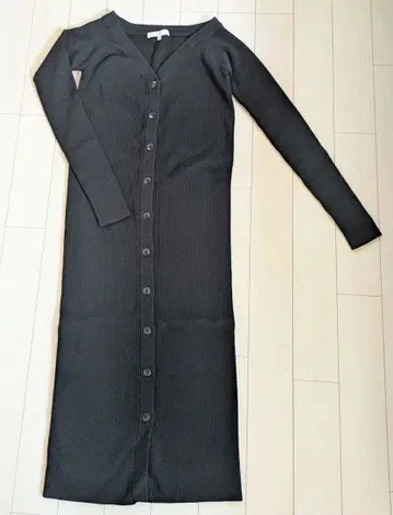 Tibi 블랙 롱 가디건 M 롱 원피스