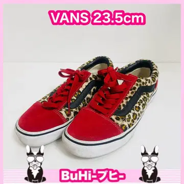 VANS 반스 레드 빨간색 레오파드 무늬 스니커즈 23.5cm