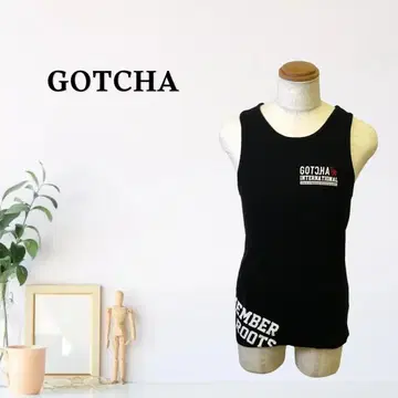 zk228 [ L ] GOTCHA 로고 프린트 슬리브리스 민소매 슬림 핏