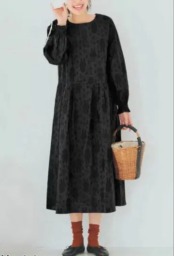 리브인컴포트 x miffy 코튼 자카드 원피스 블랙 M 미피