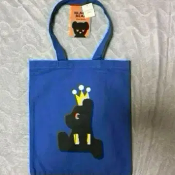 미피 블랙 베어 토트백 에코백 루나 블루