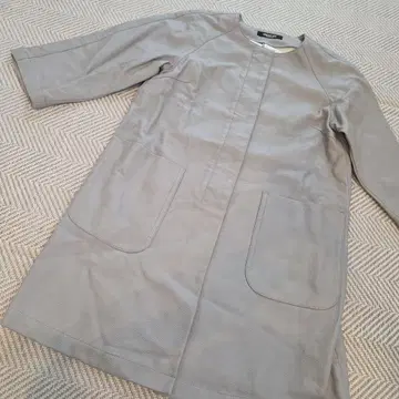 히로코비스 자켓 가죽 그레이 인조 가죽 롱 봄 코트