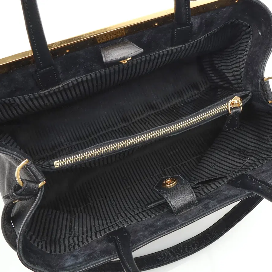 芬迪（Fendi）Peekaboo（图见包）中号手提包 黑色