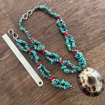 터콰이즈 코랄 목걸이 & 팔찌 세트